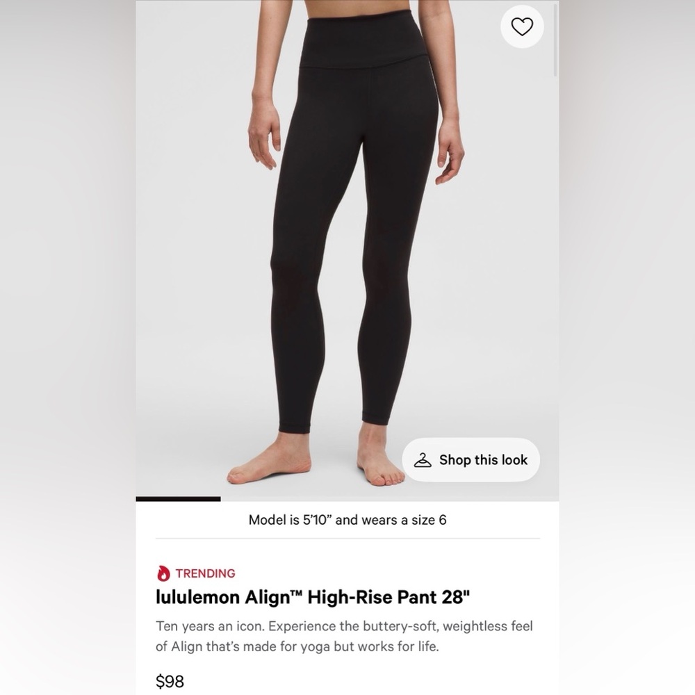 28” align high rise leggings lululemon black + free pair full length w pockets - Picture 3 of 5